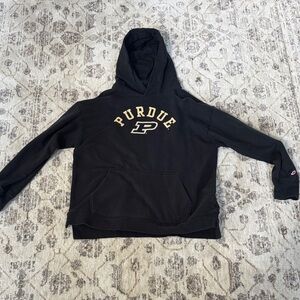 Purdue Black Hooded Sweatshirt with Arch Logo